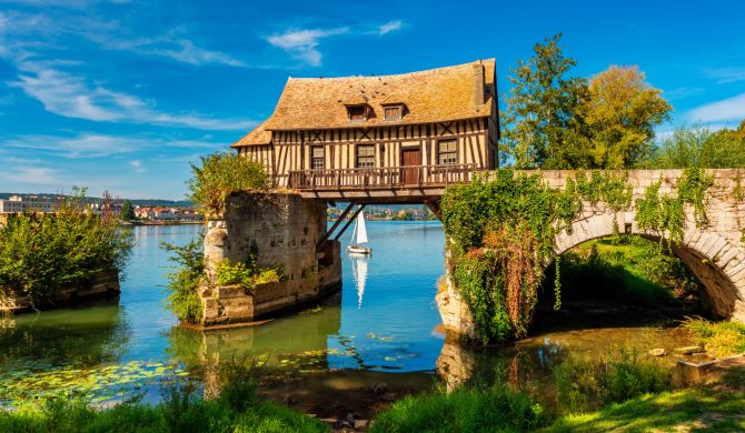 Old Timbered Water Mill in Vernon Normandy France