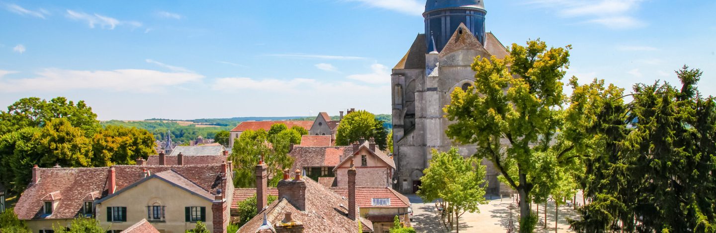 View on the old center of Provins medieval city, Seine et Marne, Paris region, France.