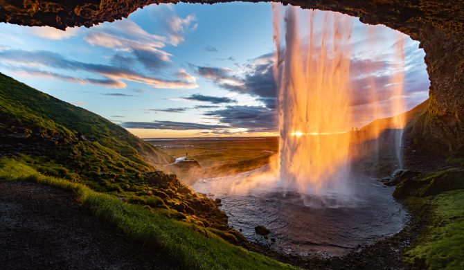 Seljalandsfoss Island Wasserfall Waterfall Iceland Reise Midsumm