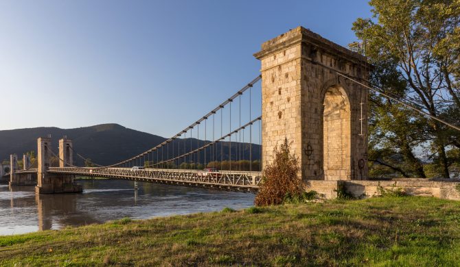 The Robinet Bridge on the Rhône in Donzere (Provence)