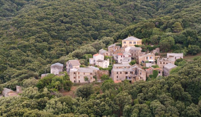 Little village Poggio at Cap Corse on French island Corsica