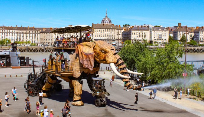 Nantes, France. The Great Elephant of Machines of the Isle of Nantes : artistic, touristic and cultural project based in Nantes, France - July 2020