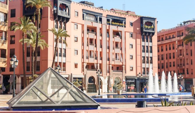 Marrakech, Morocco - Jan 12, 2017: View of Square of November 16th Gueliz