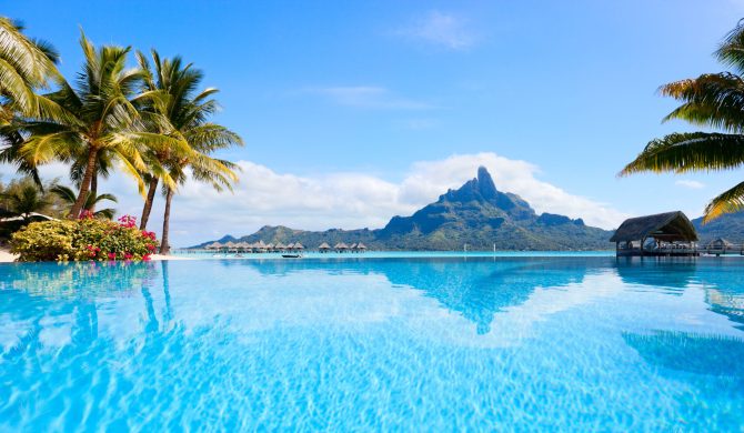 Beautiful view of Otemanu mountain on Bora Bora island