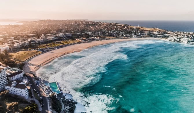 Long Exposure Drone Photo of Bondi Beach