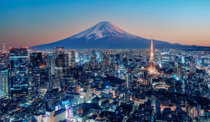 Tokyo city at sunset