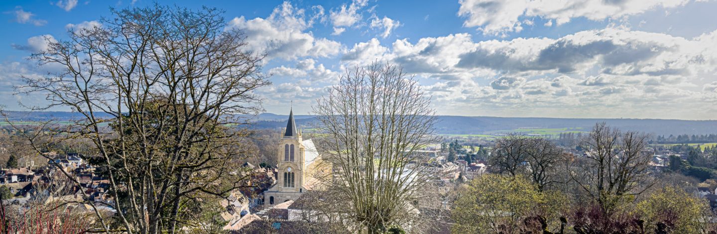 Street view of old village Montfort, France.