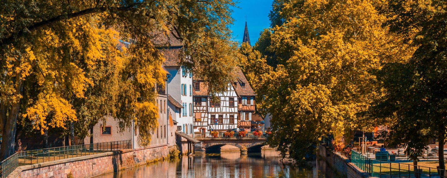 Petite France Sunny autumn day in Strasbourg