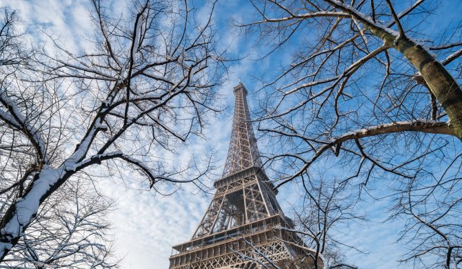 Eiffel Tower in winter, Paris, France